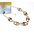 2021 deep color acrylic and resin link gold plated necklace chain